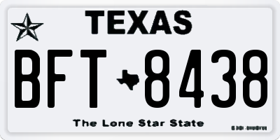 TX license plate BFT8438