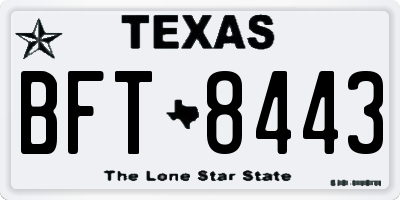 TX license plate BFT8443