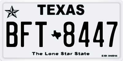 TX license plate BFT8447