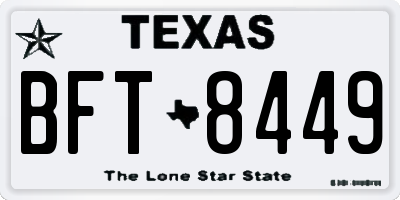 TX license plate BFT8449