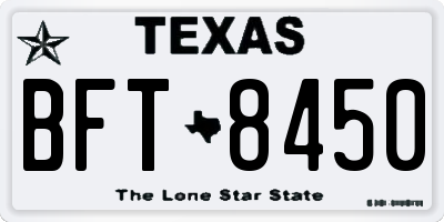 TX license plate BFT8450