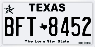 TX license plate BFT8452