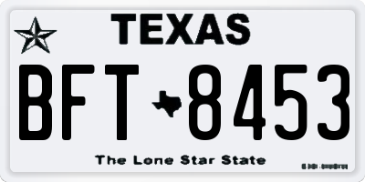 TX license plate BFT8453