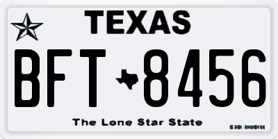 TX license plate BFT8456