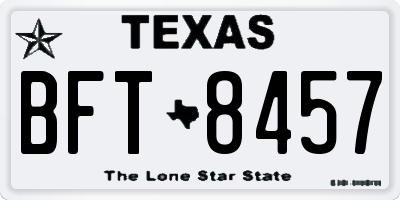 TX license plate BFT8457