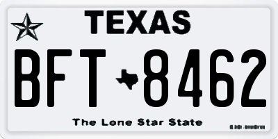 TX license plate BFT8462