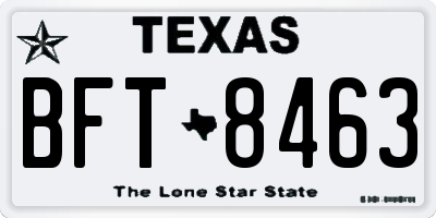 TX license plate BFT8463