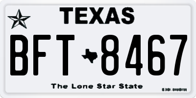 TX license plate BFT8467
