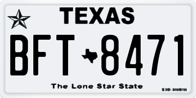 TX license plate BFT8471