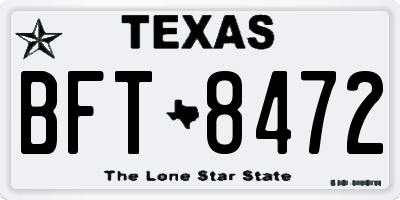 TX license plate BFT8472