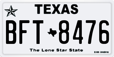 TX license plate BFT8476