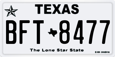 TX license plate BFT8477