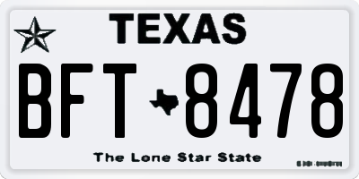 TX license plate BFT8478