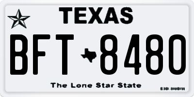 TX license plate BFT8480