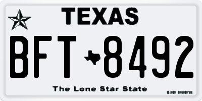 TX license plate BFT8492