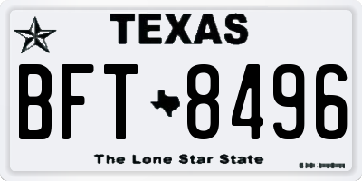 TX license plate BFT8496