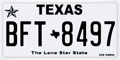 TX license plate BFT8497
