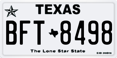 TX license plate BFT8498