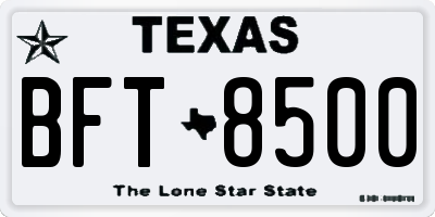 TX license plate BFT8500