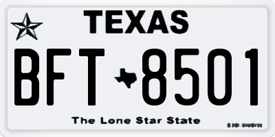 TX license plate BFT8501