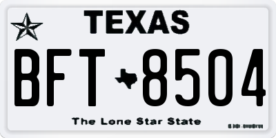 TX license plate BFT8504