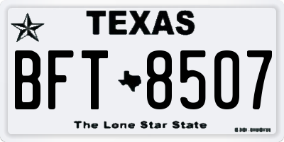 TX license plate BFT8507
