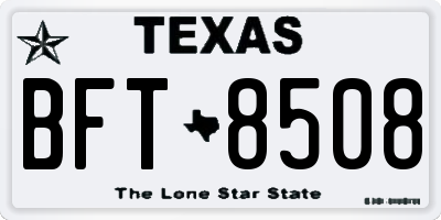 TX license plate BFT8508
