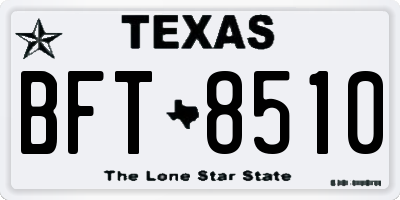 TX license plate BFT8510