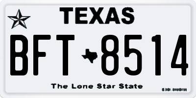 TX license plate BFT8514