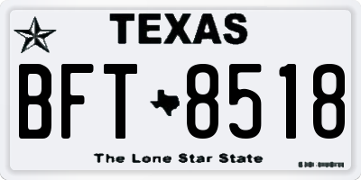 TX license plate BFT8518