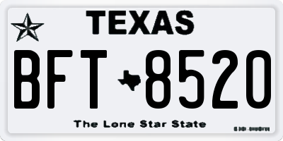 TX license plate BFT8520