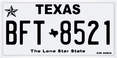 TX license plate BFT8521