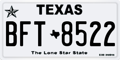 TX license plate BFT8522