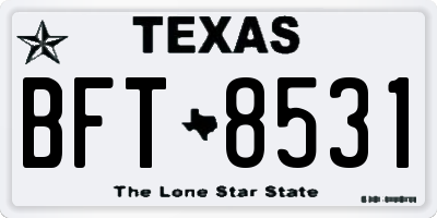 TX license plate BFT8531