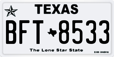 TX license plate BFT8533