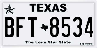 TX license plate BFT8534