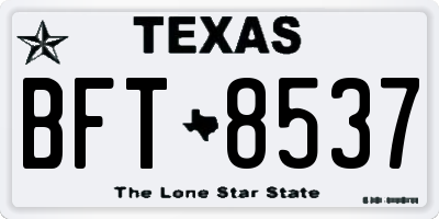 TX license plate BFT8537