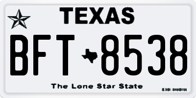 TX license plate BFT8538
