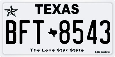 TX license plate BFT8543