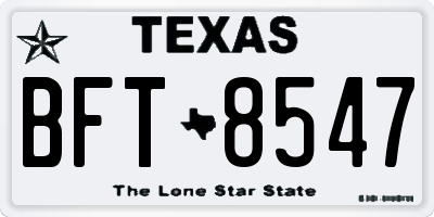 TX license plate BFT8547
