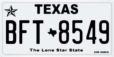 TX license plate BFT8549