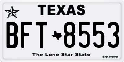 TX license plate BFT8553