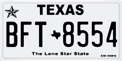 TX license plate BFT8554