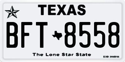 TX license plate BFT8558