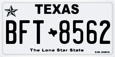 TX license plate BFT8562