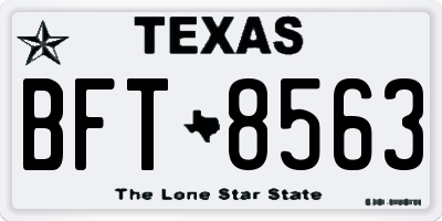 TX license plate BFT8563