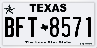 TX license plate BFT8571