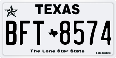 TX license plate BFT8574