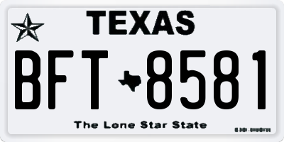 TX license plate BFT8581