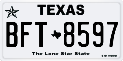 TX license plate BFT8597